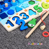 Educational Wooden Math Shape Matching Puzzle Toy for Kids