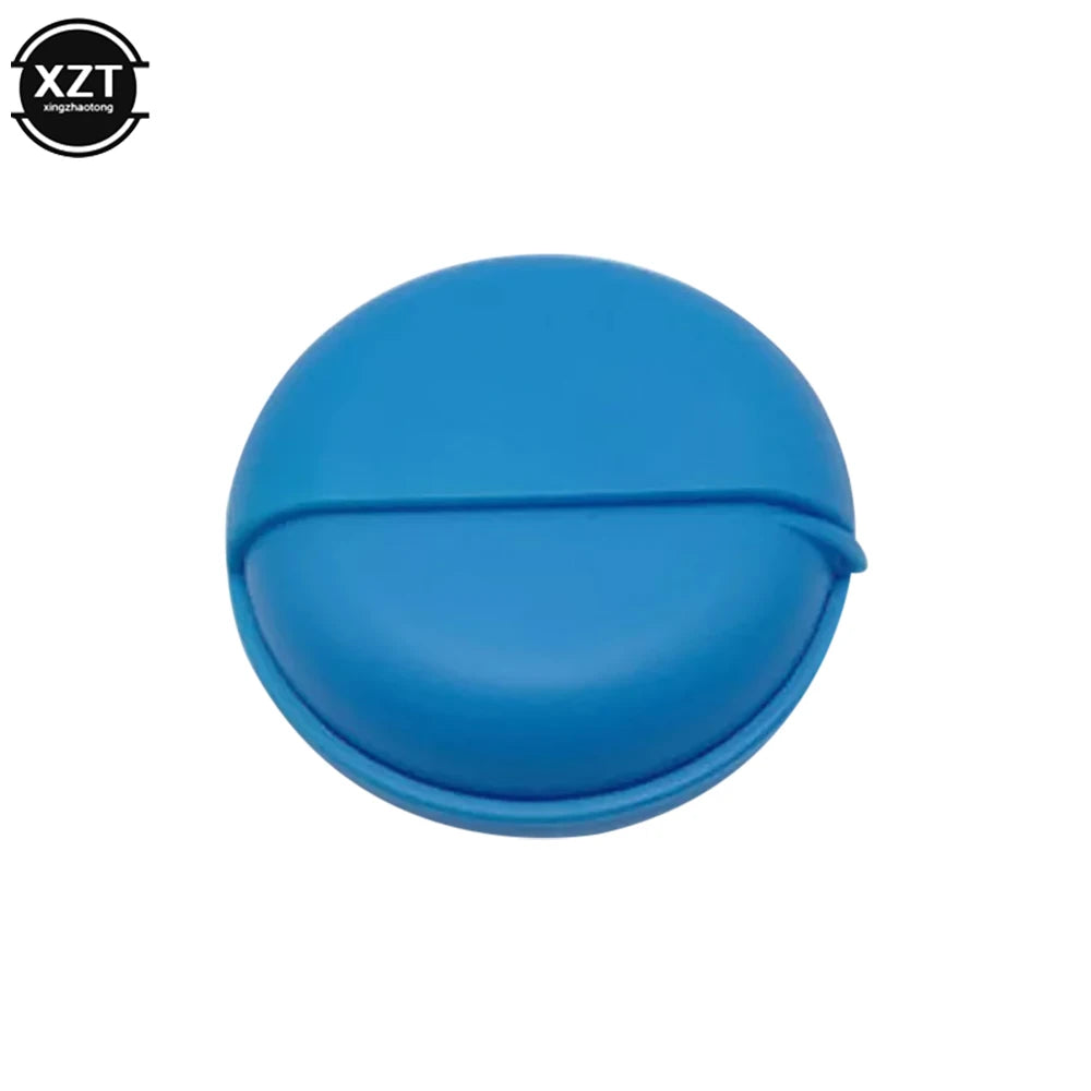Round Plastic Storage Box with Rotating Cover for Cables and Earphones