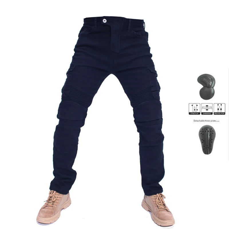 Men's Protective Nylon and Cotton Motorcycle Riding Pants