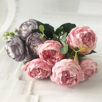30cm Rose Pink Silk Peony Artificial Flowers Bouquet 5 Big Head and 4 Bud Cheap Fake Flowers for Home Wedding Decoration indoor - Buy online at  Vibe In Cart.