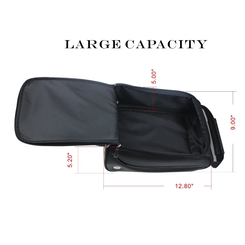 Unisex Black PU Leather Golf Shoes Bag 12.8x9.0x5.2 Inches