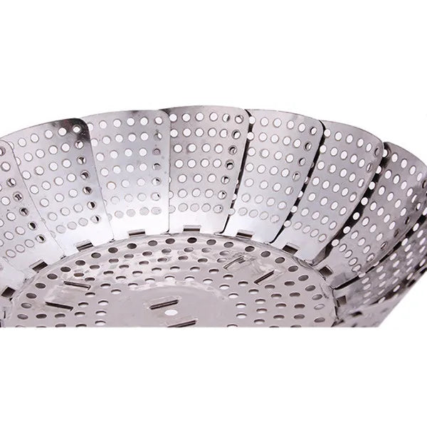 Folding Stainless Food Steamer Vegetable Fruit Food Basket Mesh Steamer Rack Cookware Utensils for Cooking Steam Dia.21/26/28cm - Buy online at  Vibe In Cart.