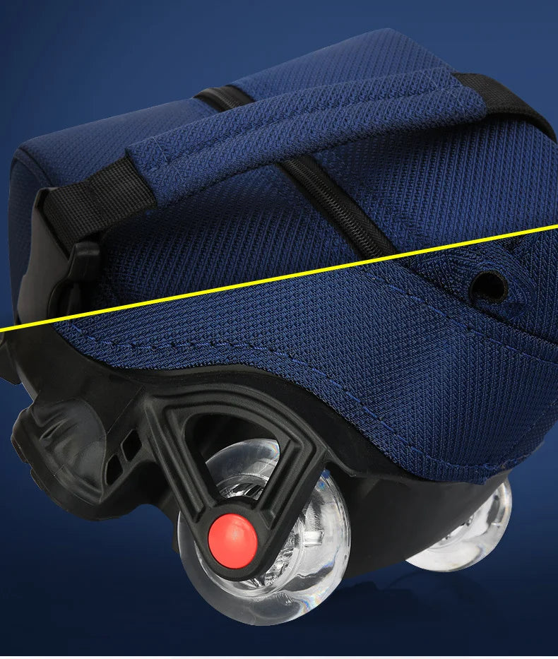 Nylon Golf Bag with Wheels for Aviation, Black and Gray