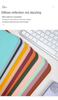 Large White Gaming Mousepad Waterproof Non-Slip PU Leather