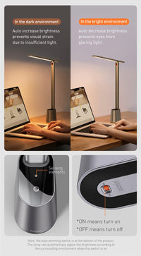 Baseus LED Desk Lamp Eye Protection Study Dimmable Office Light Foldable Table Lamp Smart Adaptive Brightness Bedside Read Lamp - Buy online at  Vibe In Cart.