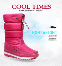 Women's Mid-Calf Platform Snow Boots with Flat Heel