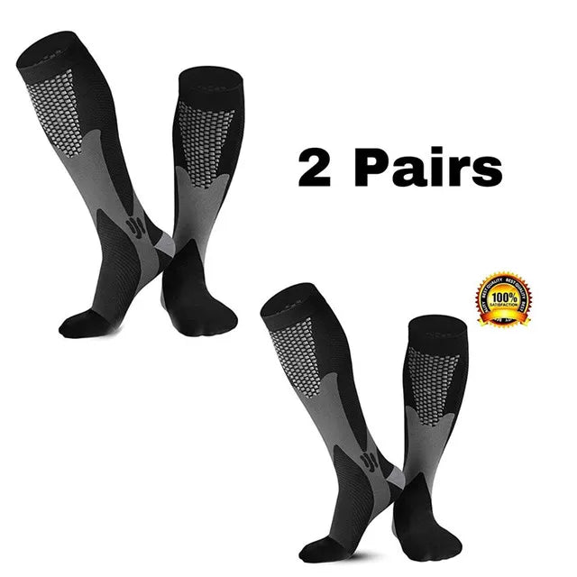 Men's Crew Length Compression Socks for Sports, Size EU 41-45