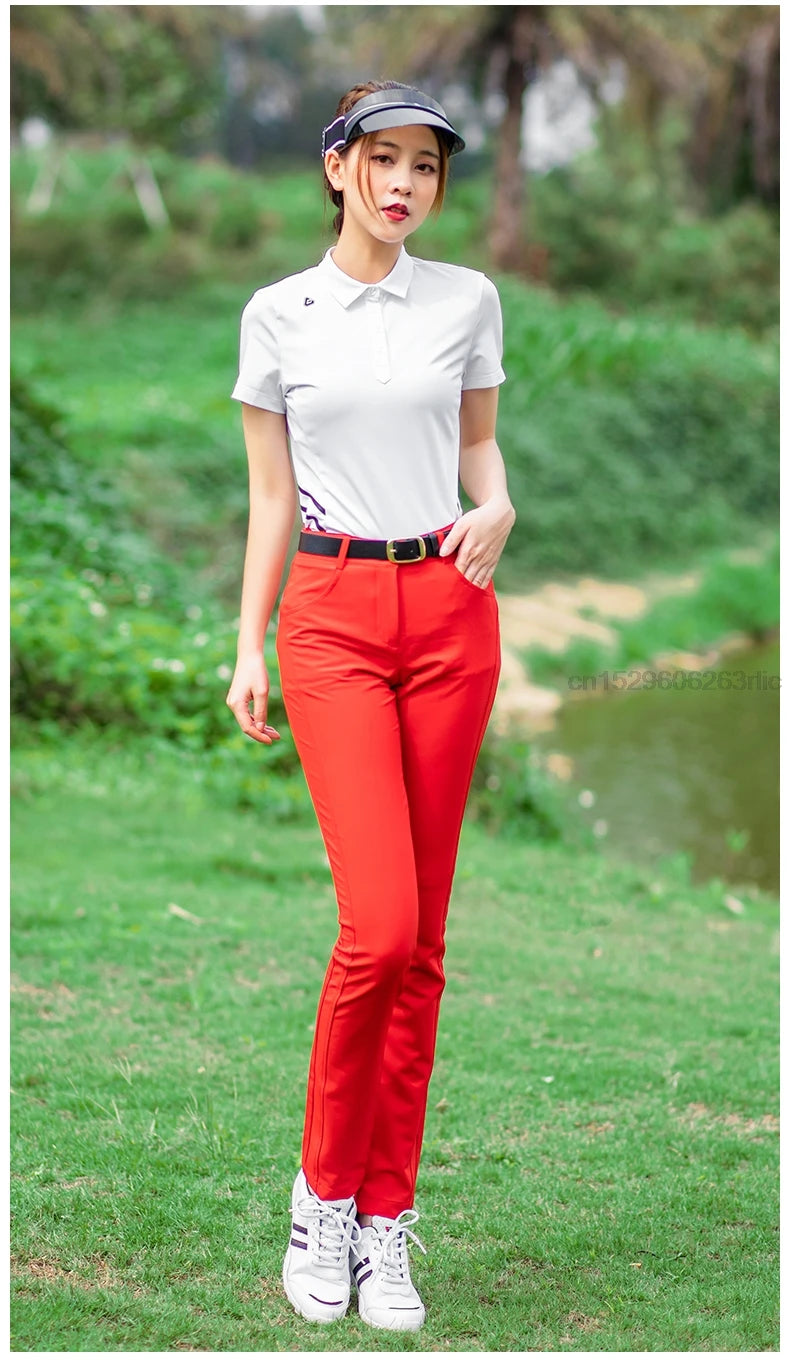 Women's Slim Fit High Waist Full Length Golf Pants Quick Dry Breathable Cotton Blend XS-XL