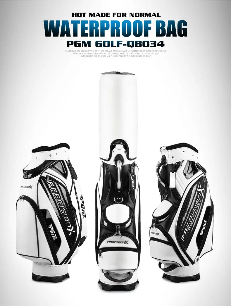 Men's PU Waterproof Golf Bag for 14 Clubs Large Capacity