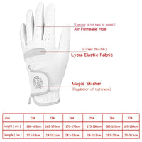 Men's 1-Piece White Fiber Cloth Golf Gloves for Left or Right Hand
