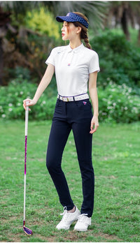 Women's Slim Fit High Waist Full Length Golf Pants Quick Dry Breathable Cotton Blend XS-XL