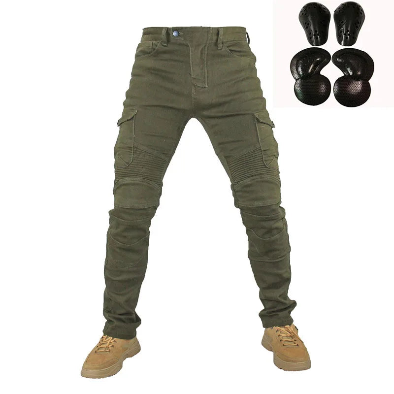 Men's Protective Nylon and Cotton Motorcycle Riding Pants