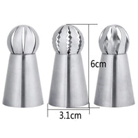 Russian Piping Nozzle 3 Styles Sphere Ball Icing Confectioners Pastry Tips Sugarcraft Cupcake Decorator Kitchen Bakeware Tools - Buy online at  Vibe In Cart.