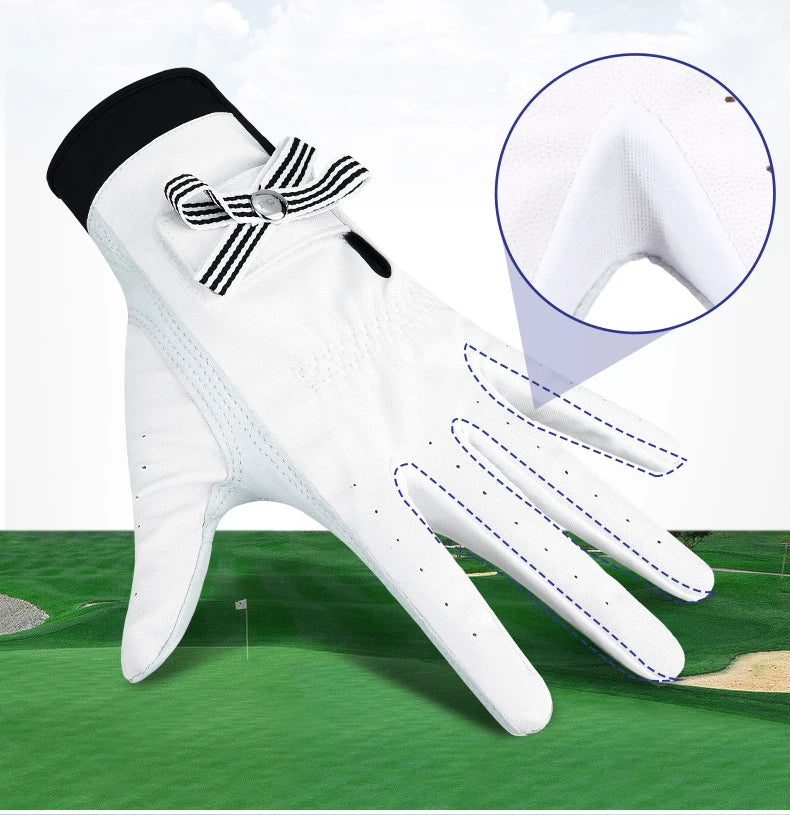 PGM Golf Gloves Women Sheepskin Breathable Palm Ladies Genuine Leather Sport Gloves Anti-Slip Training Mittens Elegant 1 Pair - Buy online at  Vibe In Cart.