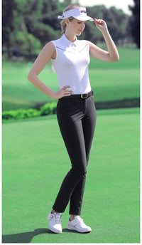 Women's Slim Fit High Waist Full Length Golf Pants Quick Dry Breathable Cotton Blend XS-XL