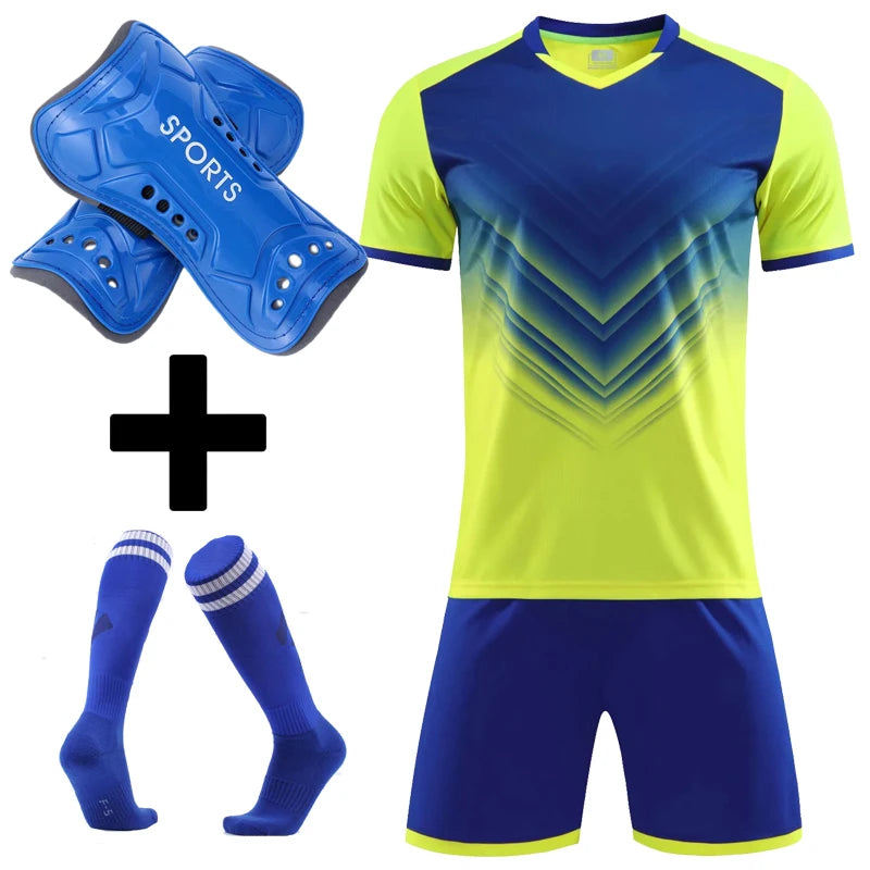Survetement Footbal Children Men Football Jerseys Boys Soccer Clothes Sets Team Football Jerseys Sets with socks Shin guards - Buy online at  Vibe In Cart.