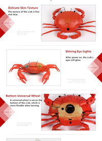 Smart Intelligent RC Robot crab Toy With eye flash light simulation sound crab Model Toy high simulation crab design classic toy