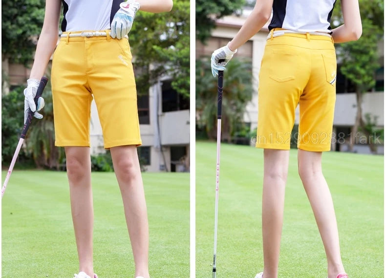 Ttygj Women’S Stretch Golf Short Pants Ladies Slim Fit Golf Shorts Summer Female Casual Golf Trousers Breathable Clothes XXS-XXL