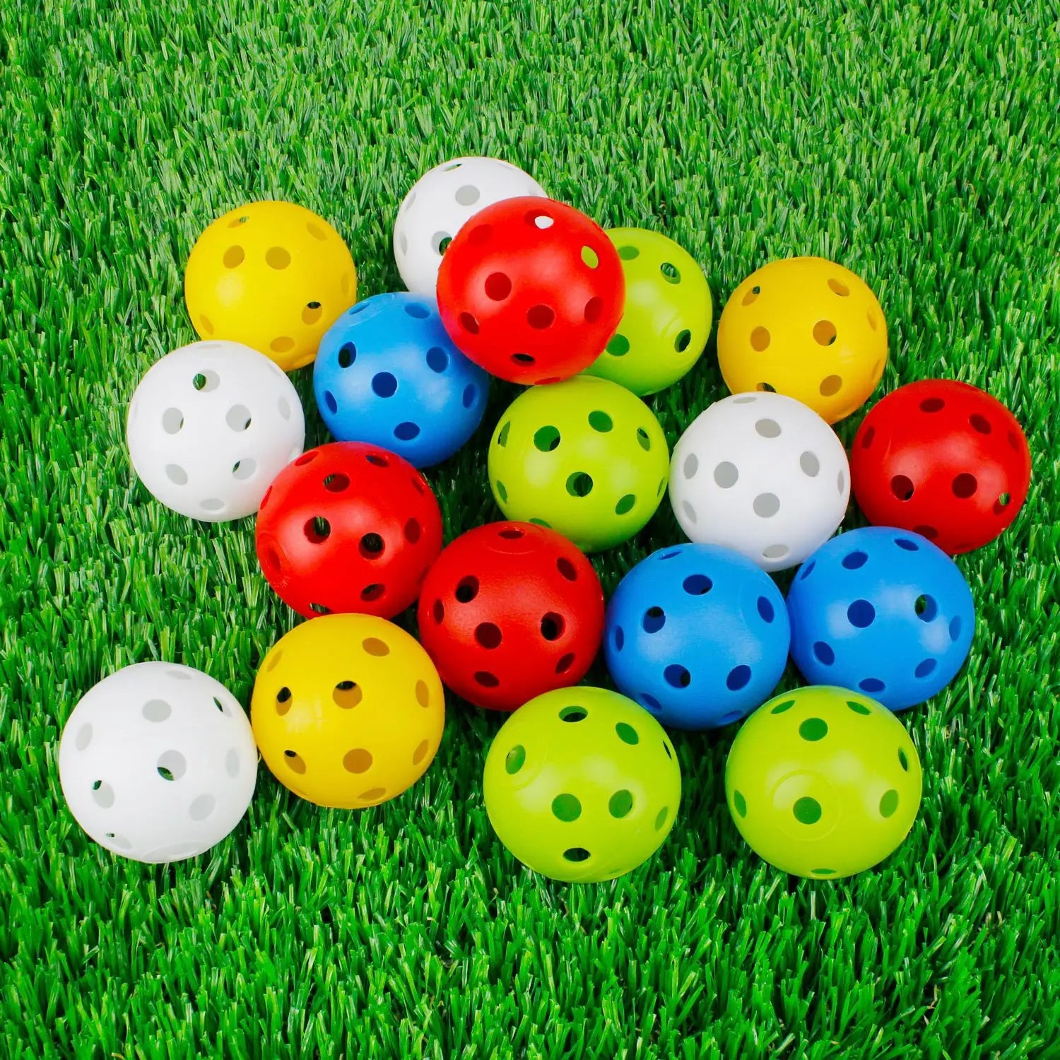 12PcsPractice Golf Balls  Hollow Plastic Golf Training Balls Colored Airflow Golf Balls Swing Practice Driving Range PE Toy Ball - Buy online at  Vibe In Cart.