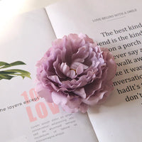 Artificial Silk Peony Flower Heads, 15 Pieces, 13cm Diameter, Red Pink Green