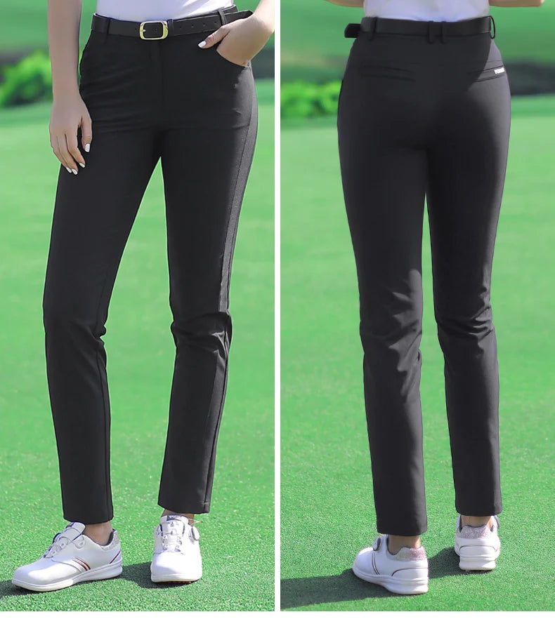 Women's Slim Fit High Waist Full Length Golf Pants Quick Dry Breathable Cotton Blend XS-XL