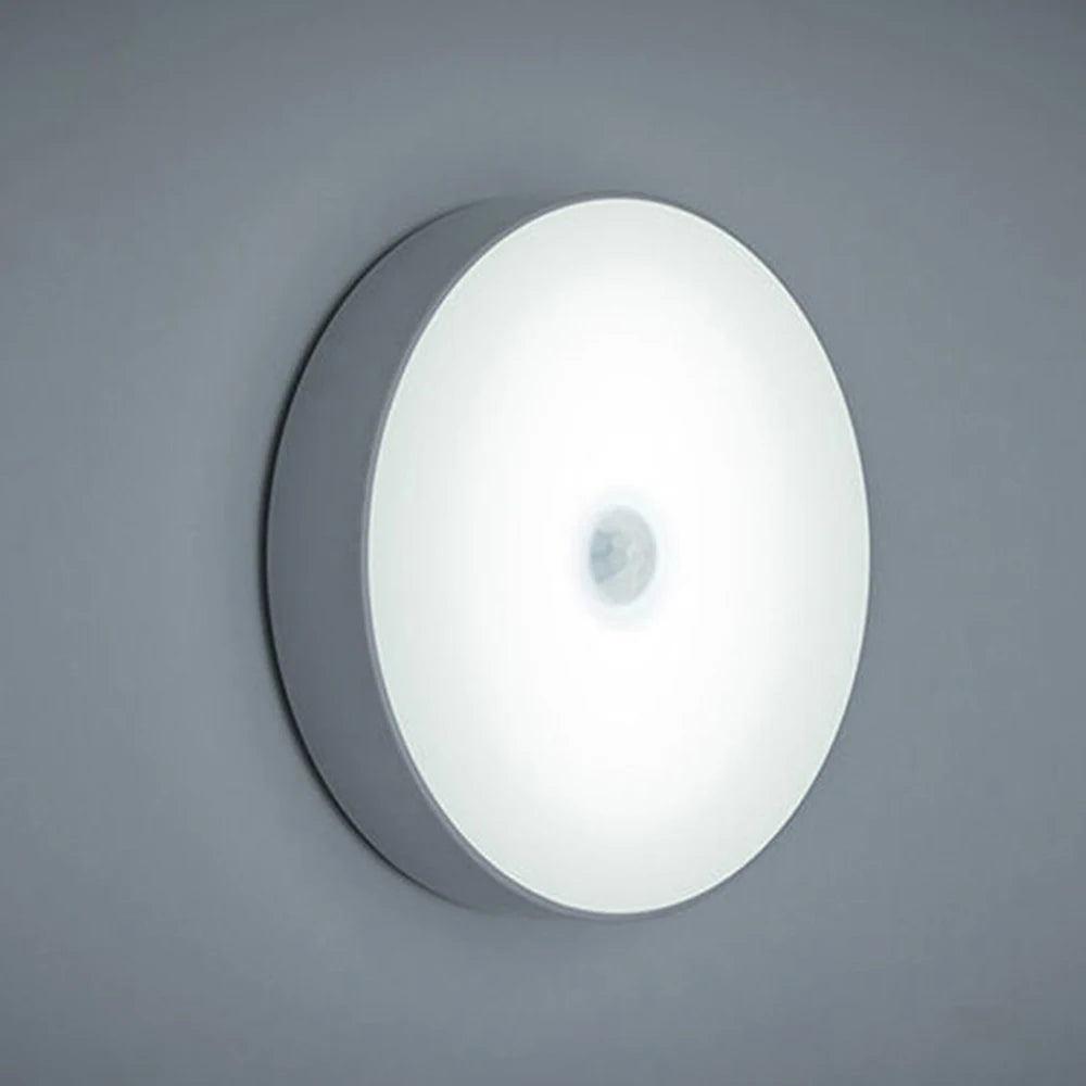 Round LED Night Light with Motion Sensor and USB Charging