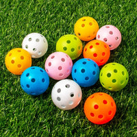 12PcsPractice Golf Balls  Hollow Plastic Golf Training Balls Colored Airflow Golf Balls Swing Practice Driving Range PE Toy Ball - Buy online at  Vibe In Cart.