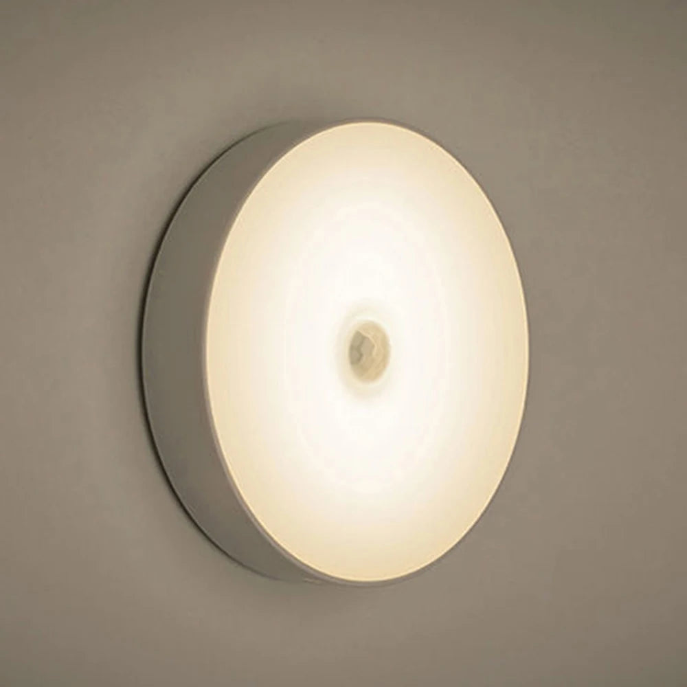 Round LED Night Light with Motion Sensor and USB Charging