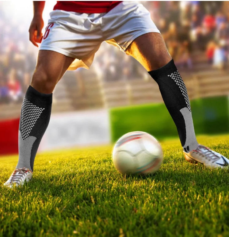 Men's Crew Length Compression Socks for Sports, Size EU 41-45