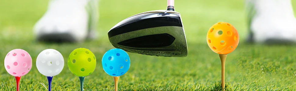 12PcsPractice Golf Balls  Hollow Plastic Golf Training Balls Colored Airflow Golf Balls Swing Practice Driving Range PE Toy Ball - Buy online at  Vibe In Cart.