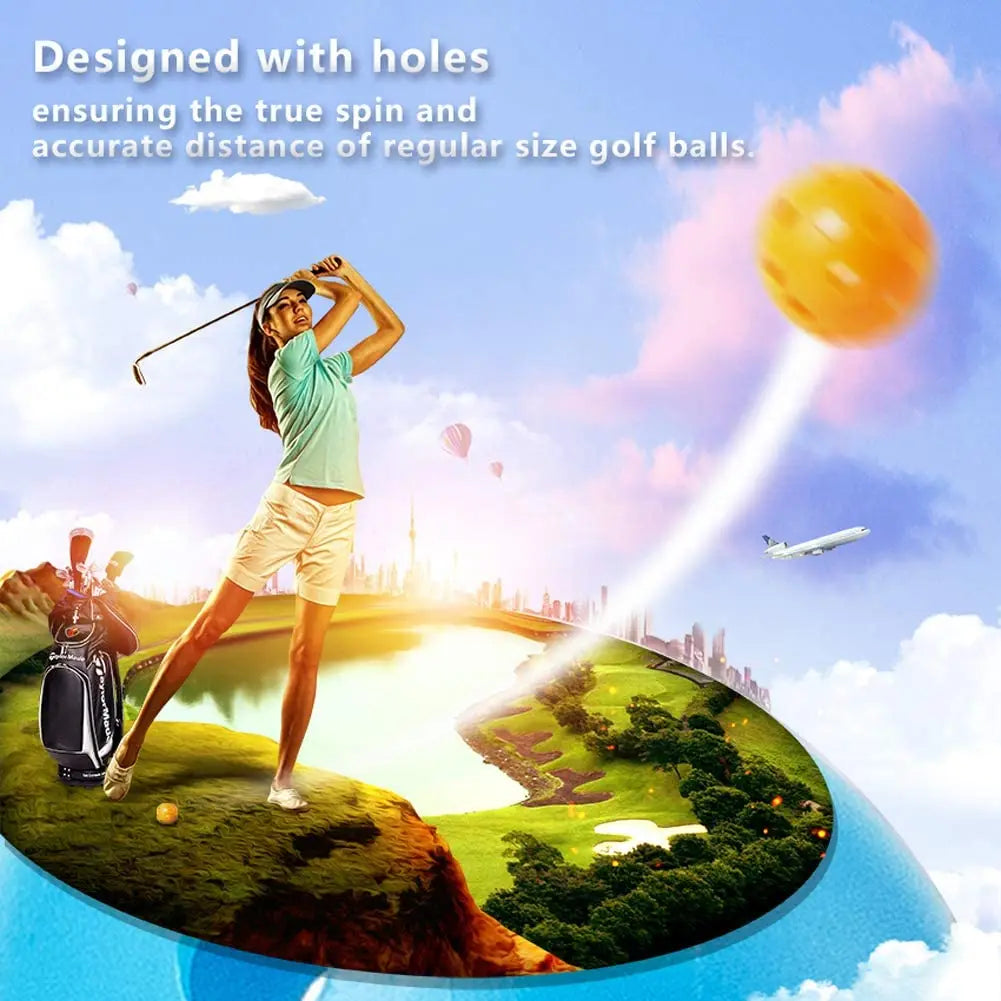 12PcsPractice Golf Balls  Hollow Plastic Golf Training Balls Colored Airflow Golf Balls Swing Practice Driving Range PE Toy Ball - Buy online at  Vibe In Cart.