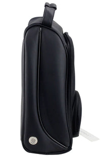 Unisex Black PU Leather Golf Shoes Bag 12.8x9.0x5.2 Inches