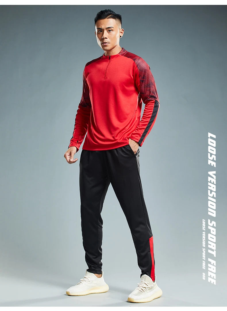 Unisex Polyester Long Sleeve Sports Tracksuit for Soccer and Fitness