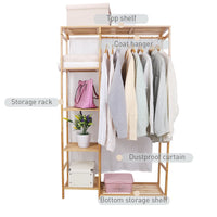 Bamboo Wood Clothing Garment Rack with Shelves Clothes Hanging Rack Stand for Child Kids Adults Cloth Shoe Coat Storage Organize - Buy online at  Vibe In Cart.