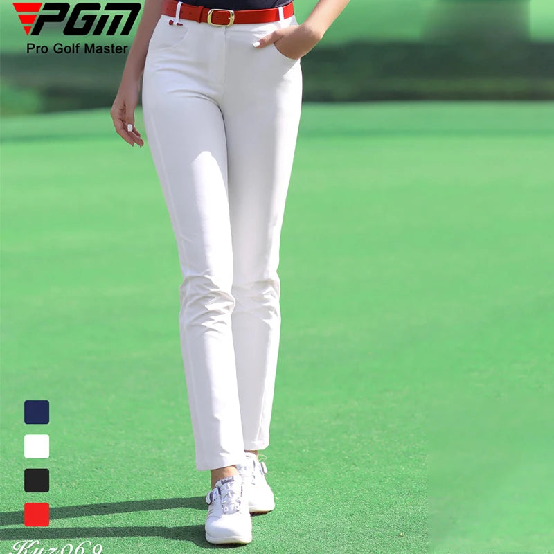 Women's Slim Fit High Waist Full Length Golf Pants Quick Dry Breathable Cotton Blend XS-XL