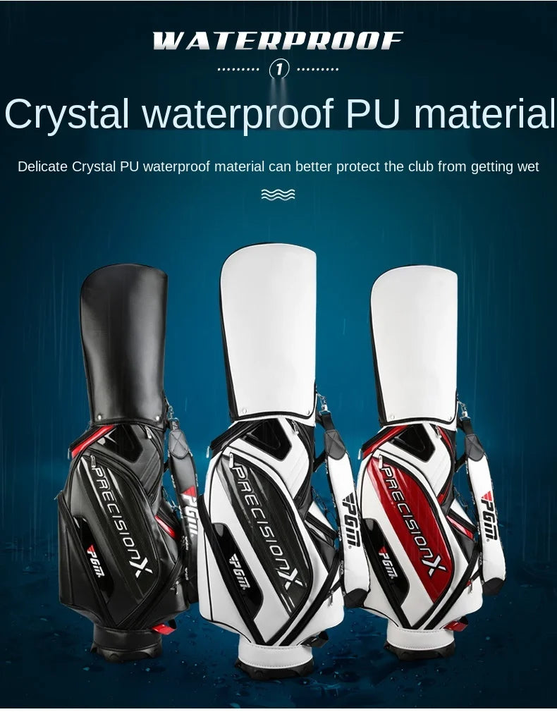 Men's PU Waterproof Golf Bag for 14 Clubs Large Capacity