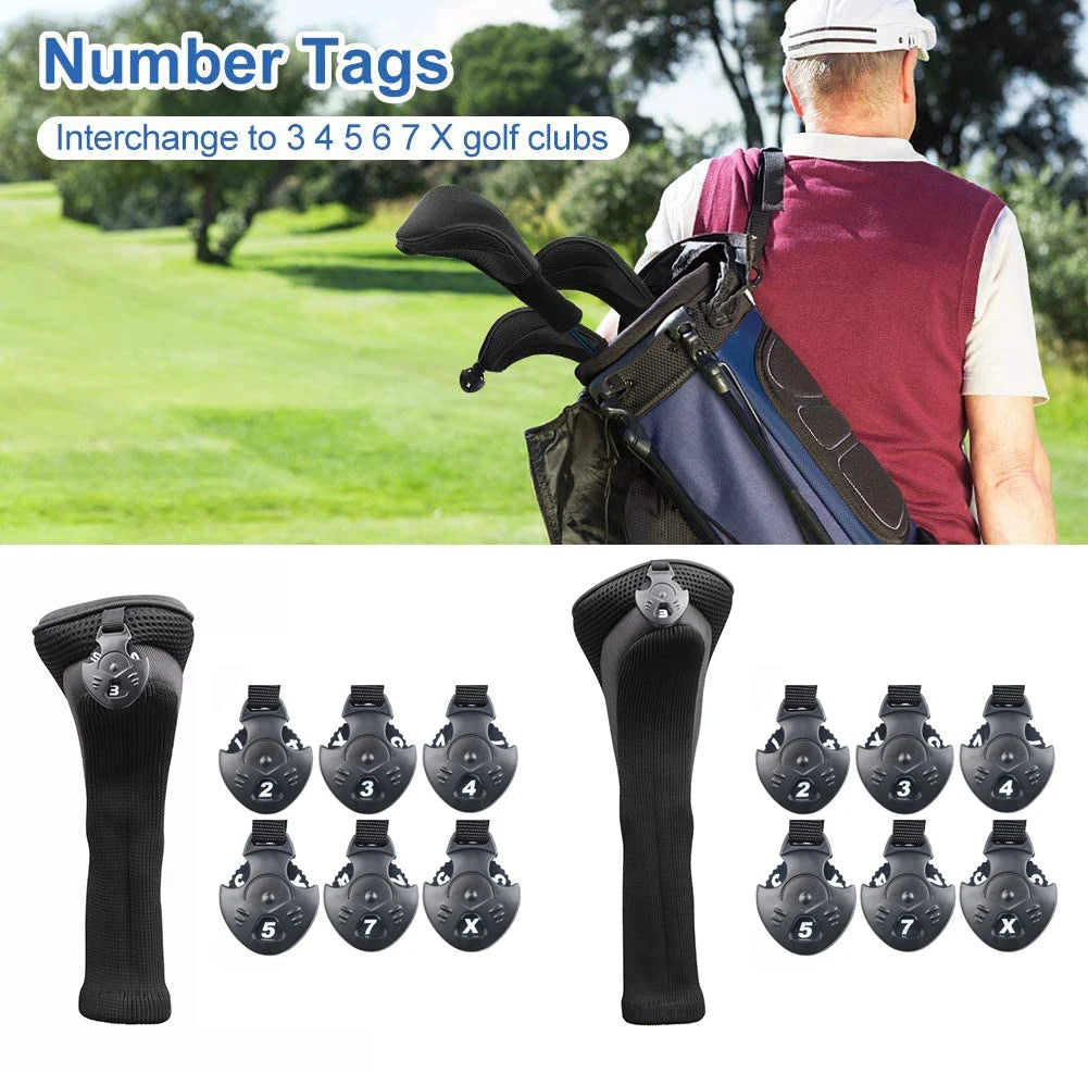 3Pcs/Set Long Neck Golf Club Head Covers Wood Driver Protect Headcover Number Tag Fairway Golf HeadCover Golf Accessories - Buy online at  Vibe In Cart.