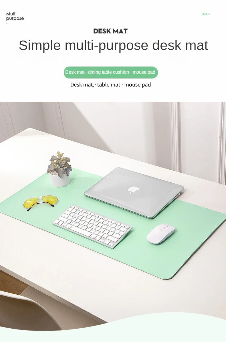 Large White Gaming Mousepad Waterproof Non-Slip PU Leather