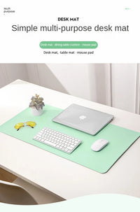 Large White Gaming Mousepad Waterproof Non-Slip PU Leather
