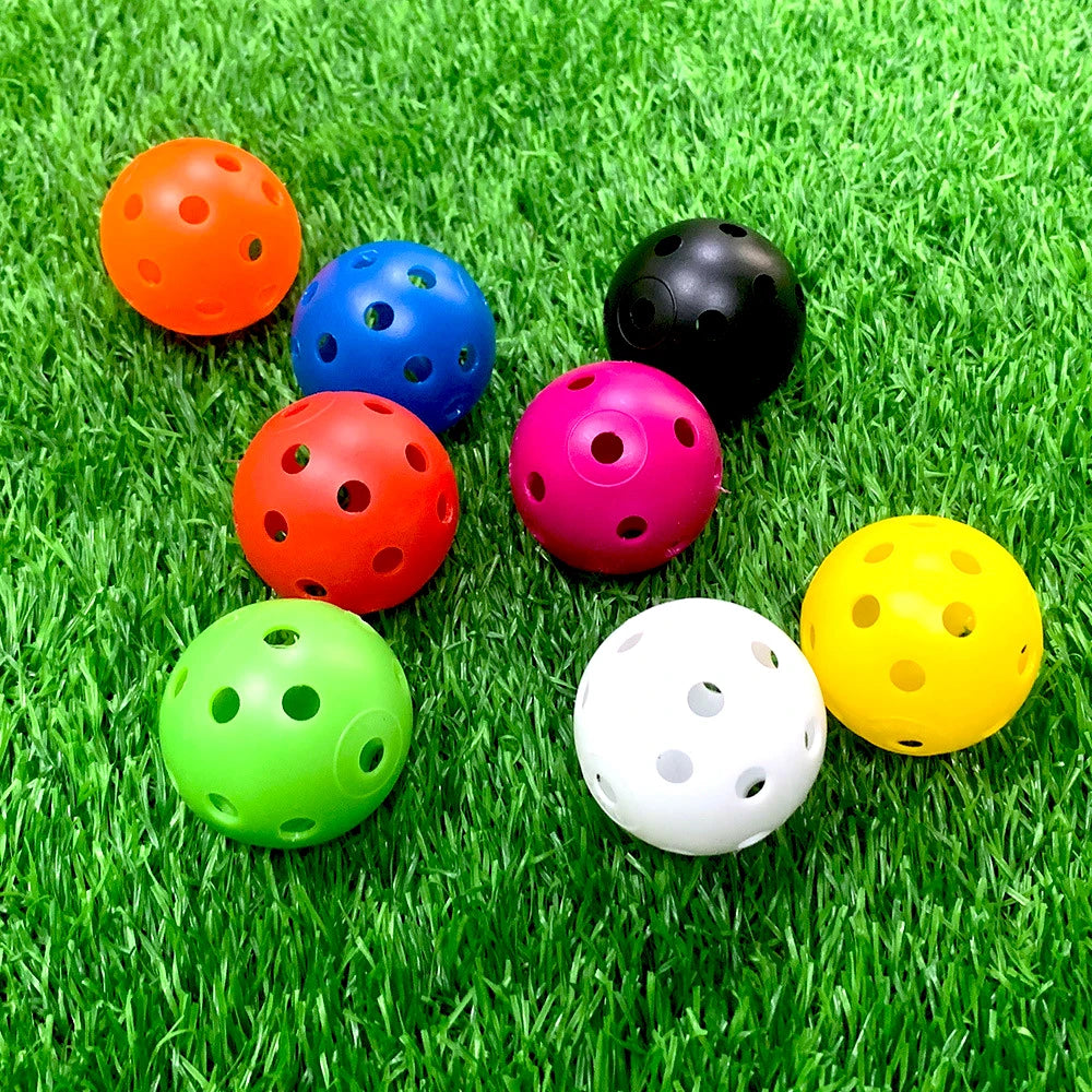 12PcsPractice Golf Balls  Hollow Plastic Golf Training Balls Colored Airflow Golf Balls Swing Practice Driving Range PE Toy Ball - Buy online at  Vibe In Cart.