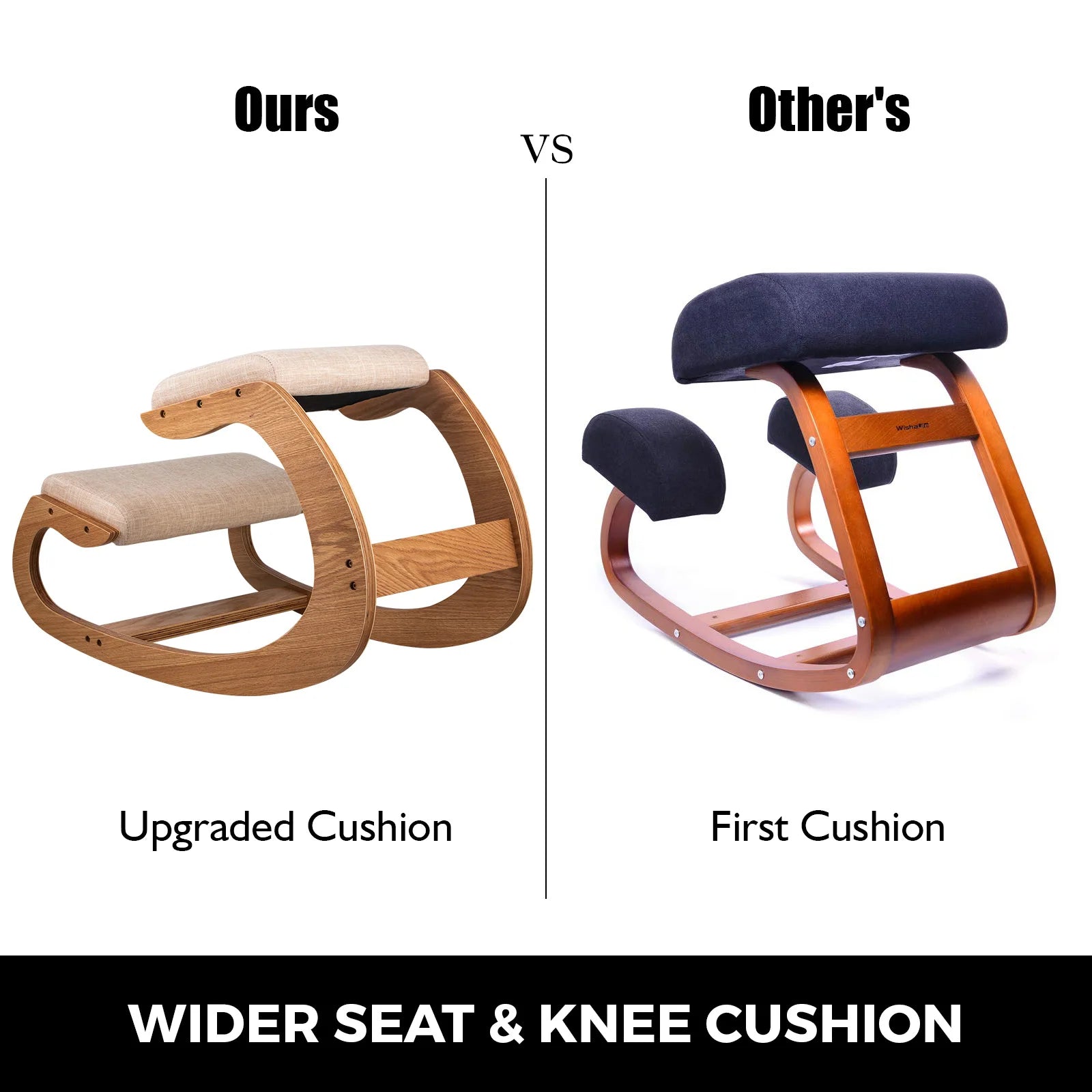 SucceBuy Ergonomic Kneeling Chair Stool W/ Thick Cushion Home Office Chair Improving Body Posture Rocking Wood Computer Chair - Buy online at  Vibe In Cart.