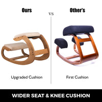 SucceBuy Ergonomic Kneeling Chair Stool W/ Thick Cushion Home Office Chair Improving Body Posture Rocking Wood Computer Chair - Buy online at  Vibe In Cart.