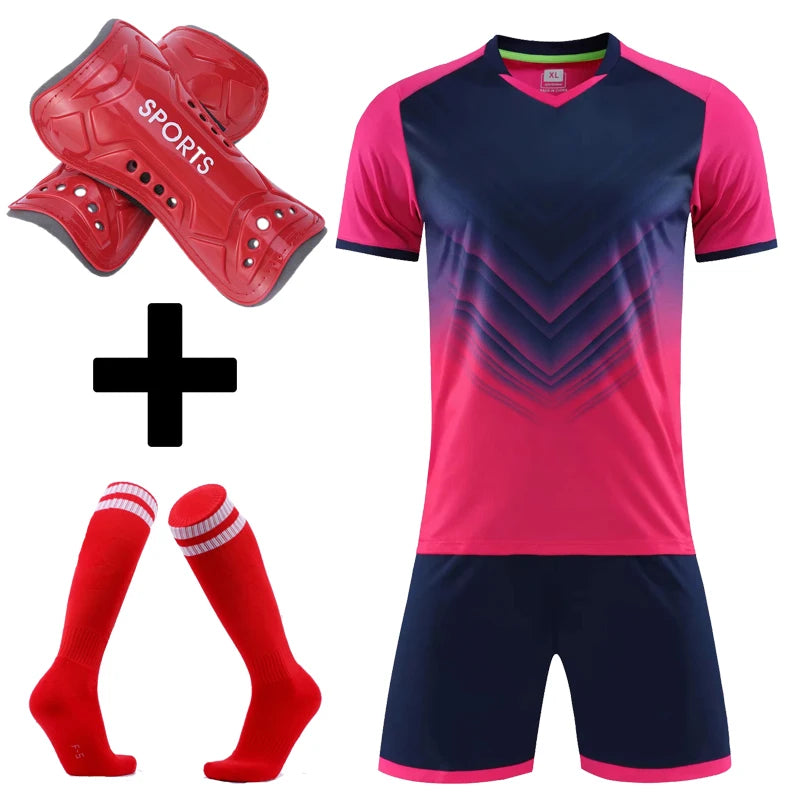 Survetement Footbal Children Men Football Jerseys Boys Soccer Clothes Sets Team Football Jerseys Sets with socks Shin guards - Buy online at  Vibe In Cart.