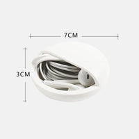 Round Plastic Storage Box with Rotating Cover for Cables and Earphones