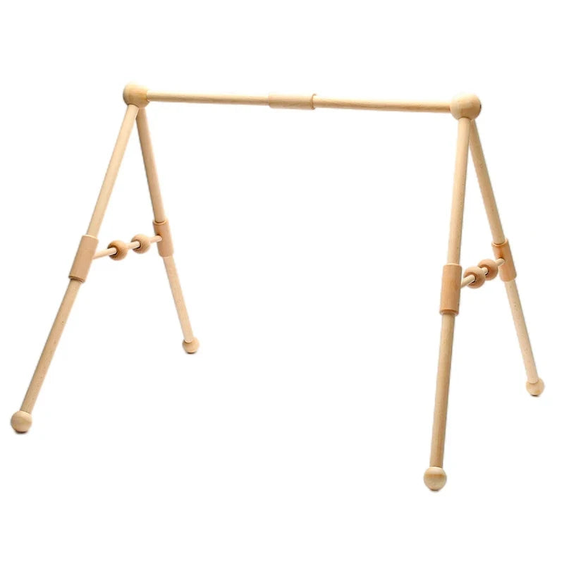 Foldable Wooden Baby Play Gym with Rattle, Mobile and Sensory Toys