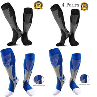 Men's Crew Length Compression Socks for Sports, Size EU 41-45