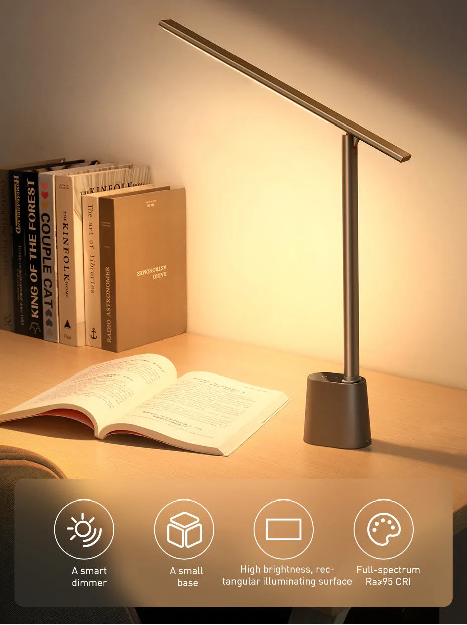 Baseus LED Desk Lamp Eye Protection Study Dimmable Office Light Foldable Table Lamp Smart Adaptive Brightness Bedside Read Lamp - Buy online at  Vibe In Cart.