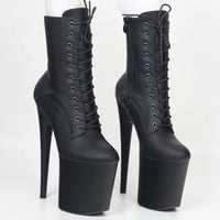 JIALUOWEI INS Style 20CM Extreme High Heels Platform Boots Lace Up Sexy Pole Dancing Ankle Boots Side Zip 5-12 - Buy online at  Vibe In Cart.