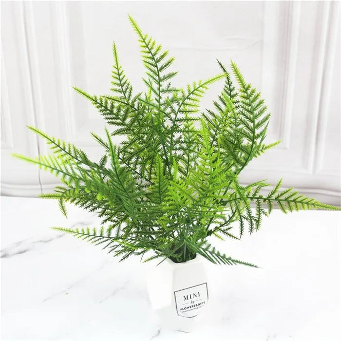 Artificial Plastic Fern Grass Plants for Home and Wedding Decor, Green
