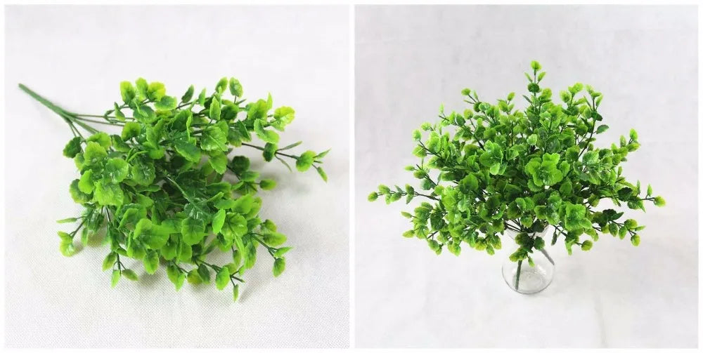 Artificial Plastic Fern Grass Plants for Home and Wedding Decor, Green